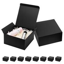 Caixas de presente Mcfleet Black 20x20x10 cm, pacote com 10 tampas