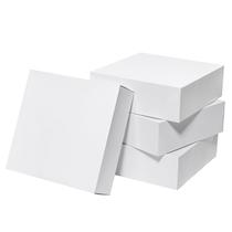Caixas de presente Mefleet 30x30x10cm com tampas, pacote com 10, brancas recicladas