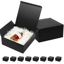 Caixas de presente Mefleet 30x30x13 cm pretas, pacote com 10 tampas