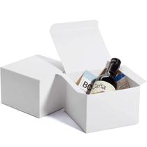 Caixas de presente MESHA White, papel reciclável de 6 x 6 x 4 polegadas, 100 unidades Caixas de presente MESHA White, papel reciclável de 6 x 6 x 4 polegadas, 100 unidades