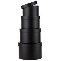 Caixas de presente Oairse Black Flower Box, conjunto de 4 com tampas para presentes