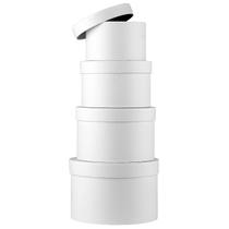 Caixas de presente Oairse Round White, conjunto de 4 com tampas Caixas de presente Oairse Round White, conjunto de 4 com tampas