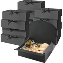 Caixas de presente Ocmoiy, pacote com 12 caixas de papel preto com fita 27x20x8cm Caixas de presente Ocmoiy, pacote com 12 caixas de papel preto com fita 27x20x8cm
