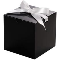 Caixas de presente UnicoPak, pacote 50, 10x10x10cm, pretas com fitas