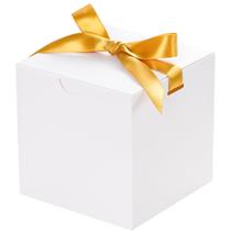 Caixas de presente UnicoPak, pacote de 50, 10x10x10cm, brancas com fitas Caixas de presente UnicoPak, pacote de 50, 10x10x10cm, brancas com fitas