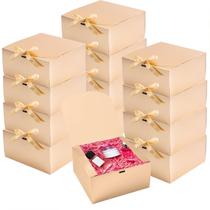 Caixas de presente WLUSEAXI, pacote com 12 pacotes de papel Kraft com tampas e fita Caixas de presente WLUSEAXI, pacote com 12 pacotes de papel Kraft com tampas e fita