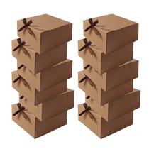 Caixas de presente WLUSEAXI, pacote com 12 tampas, papel kraft marrom