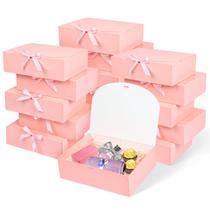 Caixas de presente WLUSEAXI, pacote com 15, rosa, 27x20x8 cm com fita