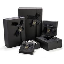 Caixas de presente ZENFUN Black Nested, pacote com 5, laços de fita e etiqueta
