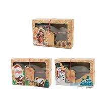 Caixas De Presentes De Natal Conjunto Com 3, 6, 9, 12 Caixas De Papel Kraft Com Etiquetas E Fitas