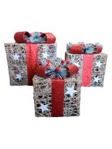 Caixas de Presentes Decorativos de Natal Dourada 3 und - Magizi
