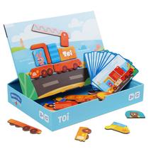 Caixas de quebra-cabeça magnético TOI Kids Magnet Toys com tabuleiro de jogo