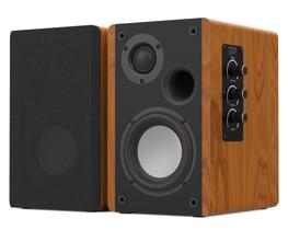 Caixas de Som Ativas Bluetooth TECHFROG 80W RMS com Acabamento em Madeira