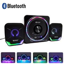 Caixas de Som Para Gamers Com Efeito Suboofer Luzes Coloridas Bluetooth e USB KPRO828