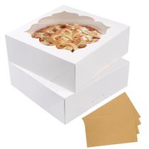 Caixas de torta LOKQING, pacote com 20, 23x23x8cm, padaria com janela branca
