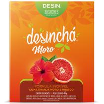 Caixas Desinchá Moro Sabor Laranja e Hibisco Desin Chá 30 Sachês 4,5g Suplemento Alimentar Natural Original