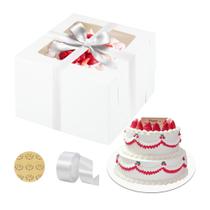 Caixas e tábuas de bolo Yeplan, 5 pacotes de 30x30x20cm, brancas