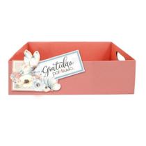 Caixas gratidão por tudo...rosa g 8,5x30x19