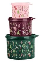 Caixas Natal Tupperware kit presente 3 peças Tupperware original Caixas Natal Tupperware kit presente 3 peças Tupperware original
