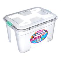 Caixas Organizadora Multiuso Transparente 56 Litros Com Travas