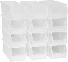 Caixas Organizadoras Akro-Mils 38x13x13cm Transparentes Empilháveis Pacote com 12 Caixas Organizadoras Akro-Mils 38x13x13cm Transparentes Empilháveis Pacote com 12
