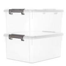 Caixas Organizadoras Citylife 16 L Empilháveis Transparentes, Kit com 2 Caixas Organizadoras Citylife 16 L Empilháveis Transparentes, Kit com 2