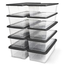 Caixas organizadoras de armazenamento HOMZ Snaplock 6L Small Clear, pacote com 10