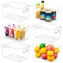 Caixas organizadoras de armazenamento YIHONG Clear Plastic, pacote com 6, 11x7,5x6 polegadas Caixas organizadoras de armazenamento YIHONG Clear Plastic, pacote com 6, 11x7,5x6 polegadas