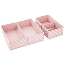 Caixas organizadoras de gavetas mDesign Kids/Baby Berçário rosa/branco