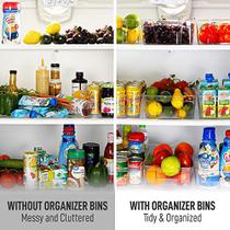 Caixas organizadoras de geladeira transparentes - tamanho grande - Zulay Kitchen
