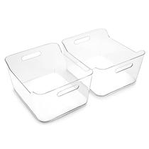 Caixas Organizadoras de Plástico BINO Extra Grandes Transparentes 2 Unidades 37x30x18 cm
