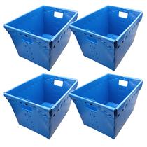 Caixas Organizadoras Flipside 46x34x29 cm Plástico Kit com 4 Azul