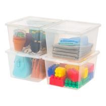 Caixas Organizadoras IRIS USA 25 Quartos Transparentes Empilháveis - Kit com 4 Caixas Organizadoras IRIS USA 25 Quartos Transparentes Empilháveis - Kit com 4