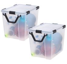 Caixas Organizadoras IRIS USA WeatherPro 103L com Tampa 2 Unidades Transparente/Preto Caixas Organizadoras IRIS USA WeatherPro 103L com Tampa 2 Unidades Transparente/Preto