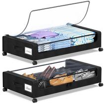 Caixas Organizadoras para Debaixo da Cama YAASHEEN 2 Unidades 60 L com Rodinhas Caixas Organizadoras para Debaixo da Cama YAASHEEN 2 Unidades 60 L com Rodinhas