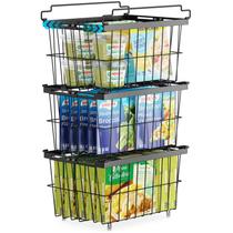 Caixas Organizadoras para Freezer iSpecle - Pacote com 3 Grandes (Pretas) Caixas Organizadoras para Freezer iSpecle - Pacote com 3 Grandes (Pretas)