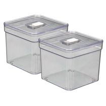 Caixas Organizadoras Quadrado Com Tampa Transparente Multiuso 2 UN