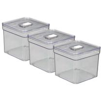 Caixas Organizadoras Quadrado Com Tampa Transparente Multiuso 3 UN