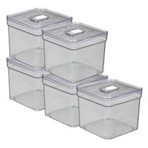 Caixas Organizadoras Quadrado Com Tampa Transparente Multiuso 5 UN