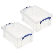 Caixas Organizadoras Really Useful Box 9L de Plástico com Tampa - Kit com 2