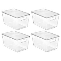 Caixas Organizadoras Vtopmart 4 Unidades Transparentes Empilháveis 28x19x15 cm Caixas Organizadoras Vtopmart 4 Unidades Transparentes Empilháveis 28x19x15 cm