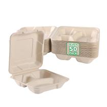 Caixas para Alimentos Poreids 20x20cm com 3 Compartimentos Pacote com 50 Caixas para Alimentos Poreids 20x20cm com 3 Compartimentos Pacote com 50