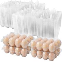 Caixas para ovos YSJFNVUI transparentes, reutilizáveis, 12 unidades, pacote com 100
