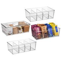 Caixas plásticas de organização e armazenamento de despensas ClearSpace, pacote com 4 Caixas plásticas de organização e armazenamento de despensas ClearSpace, pacote com 4