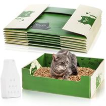 Caixas sanitárias descartáveis SOUJOY para gatos com colher de 8 unidades