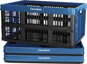 Caixas utilitárias dobráveis CleverMade Ocean 45L, pacote com 3
