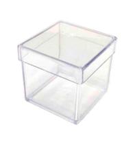 Caixinha Acrílica 5x5 cm Cristal Com Tampa Para Lembrancinha 10 Unidades