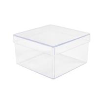 Caixinha Acrílica Chata 7cm Incolor Para Festa Evento Aniversário - 10 Unidades