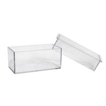 Caixinha Acrílica Retangular 7x3cm Transparente 10 Unidades