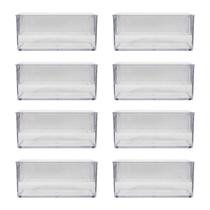 Caixinha Acrílica Retangular 7x3cm Transparente 100 Unidades